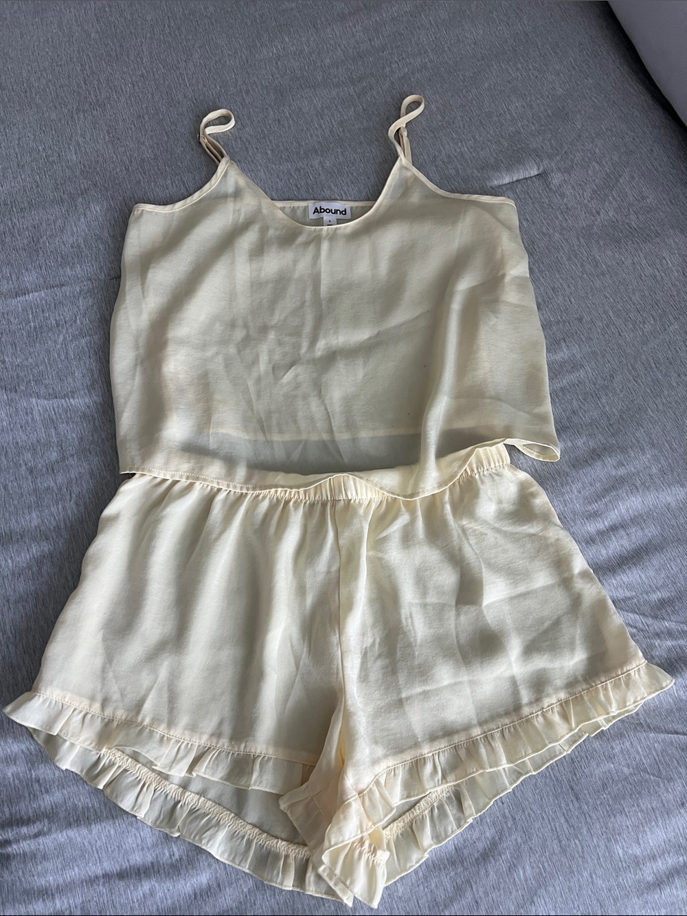 Abound Yellow Cami & Ruffle-Trim Shorts Set